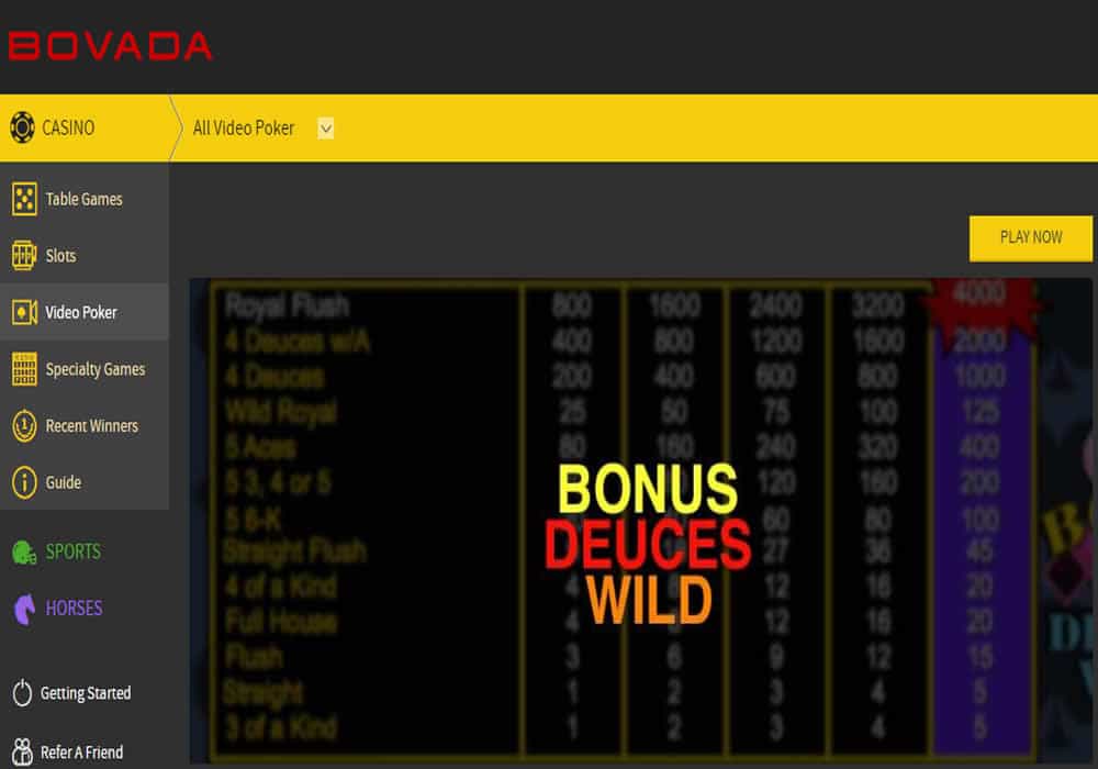 Bovada's New Mobile Video Poker Game