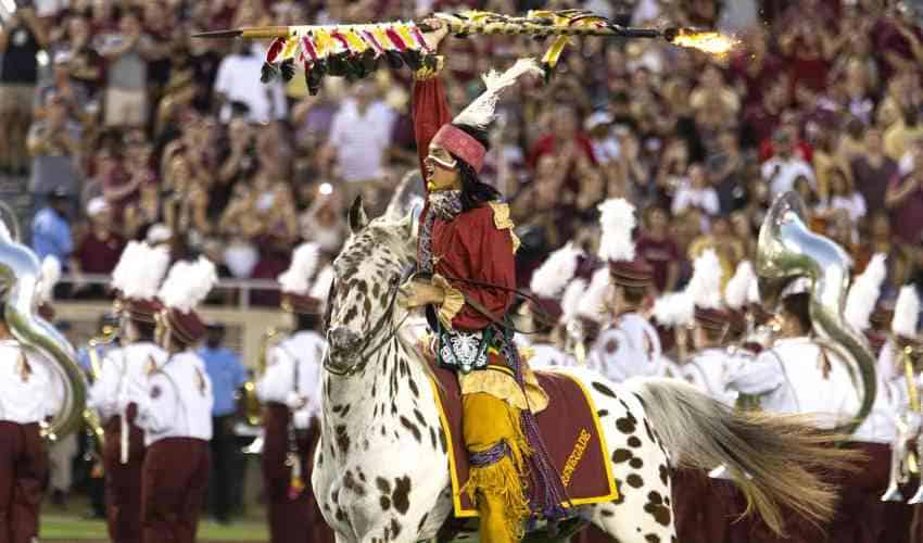 florida agreement with seminole tribe authorizes sports betting as well as roulette and craps chief osceola and renegade at fsu seminoles game