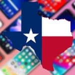 The state of Texas hovering over smartphones